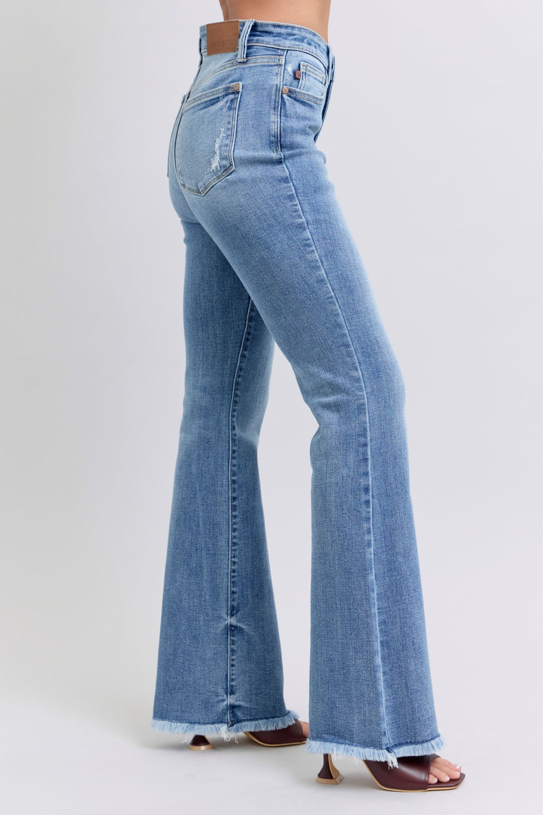 Judy Blue - High Rise Frayed Hem Bootcut Jeans - Inspired Eye Boutique