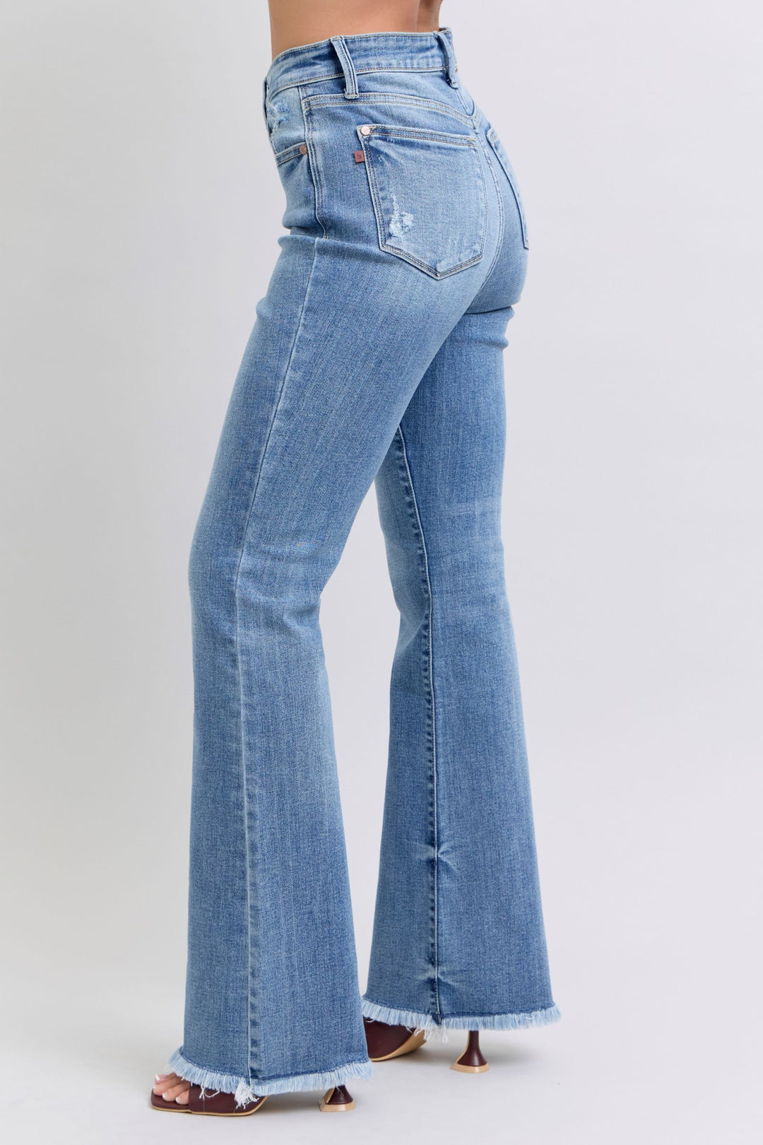 Judy Blue - High Rise Frayed Hem Bootcut Jeans - Inspired Eye Boutique