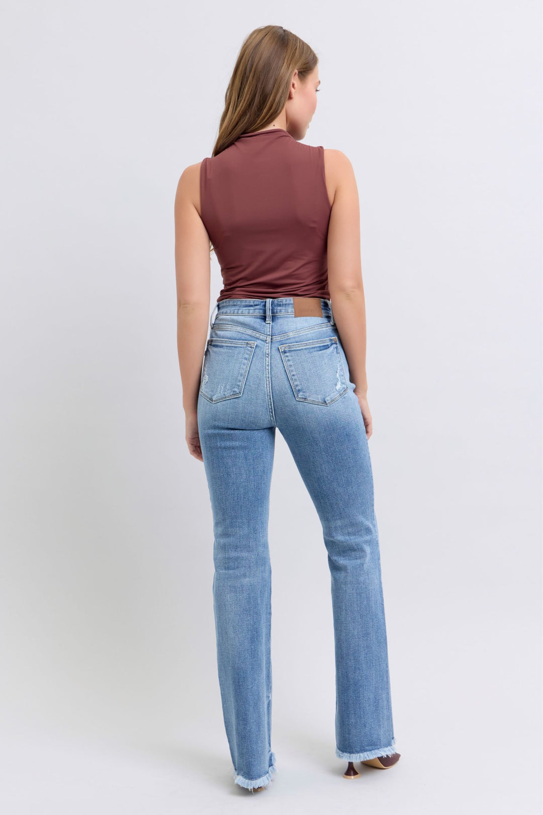 Judy Blue - High Rise Frayed Hem Bootcut Jeans - Inspired Eye Boutique