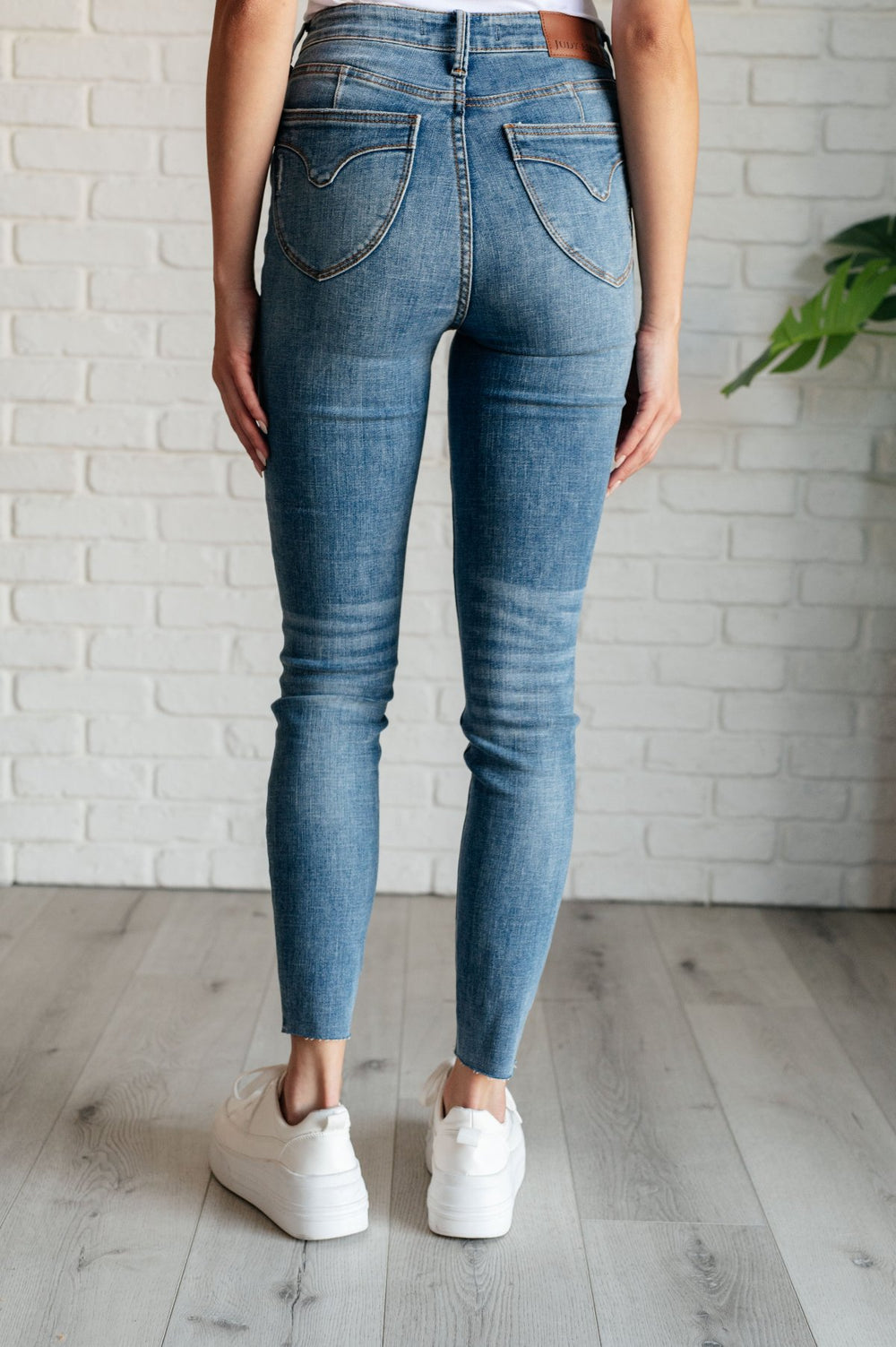 Judy Blue - High Rise Shield Pocket Skinny Jeans - Inspired Eye Boutique