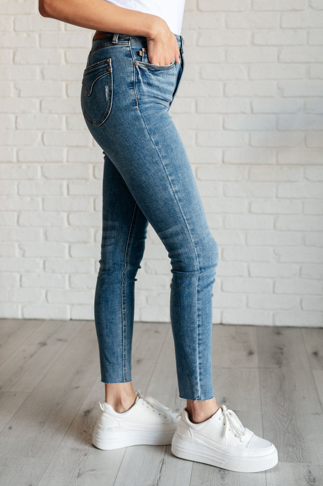 Judy Blue - High Rise Shield Pocket Skinny Jeans - Inspired Eye Boutique