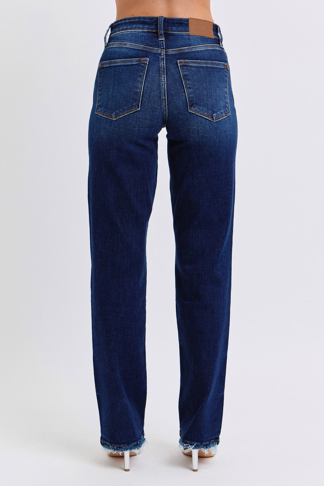 Judy Blue - Mid Rise Dark Wash Straight Leg Jeans - Inspired Eye Boutique