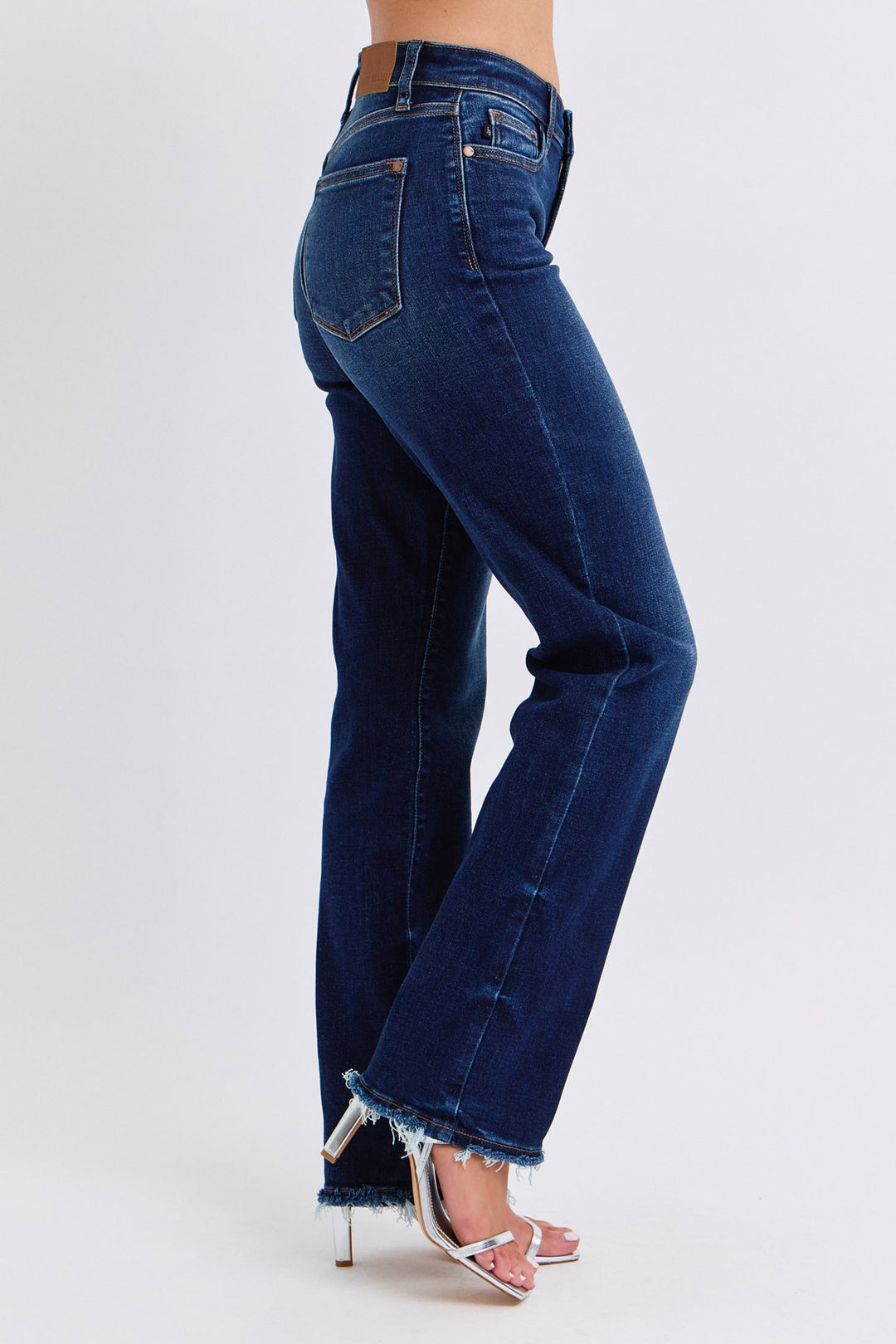 Judy Blue - Mid Rise Dark Wash Straight Leg Jeans - Inspired Eye Boutique