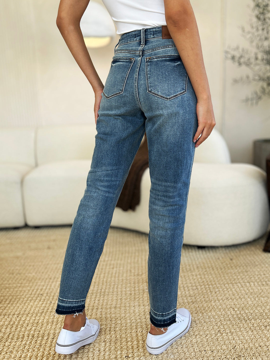 Judy Blue - Mid Rise Rigid Magic Boyfriend Jeans - Inspired Eye Boutique