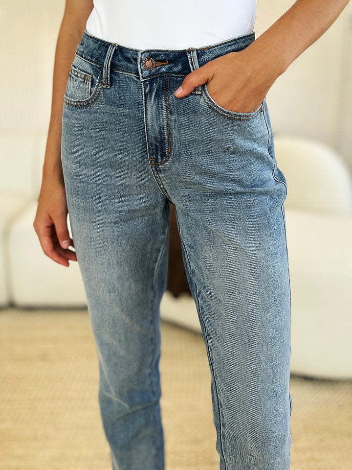 Judy Blue - Mid Rise Rigid Magic Boyfriend Jeans - Inspired Eye Boutique