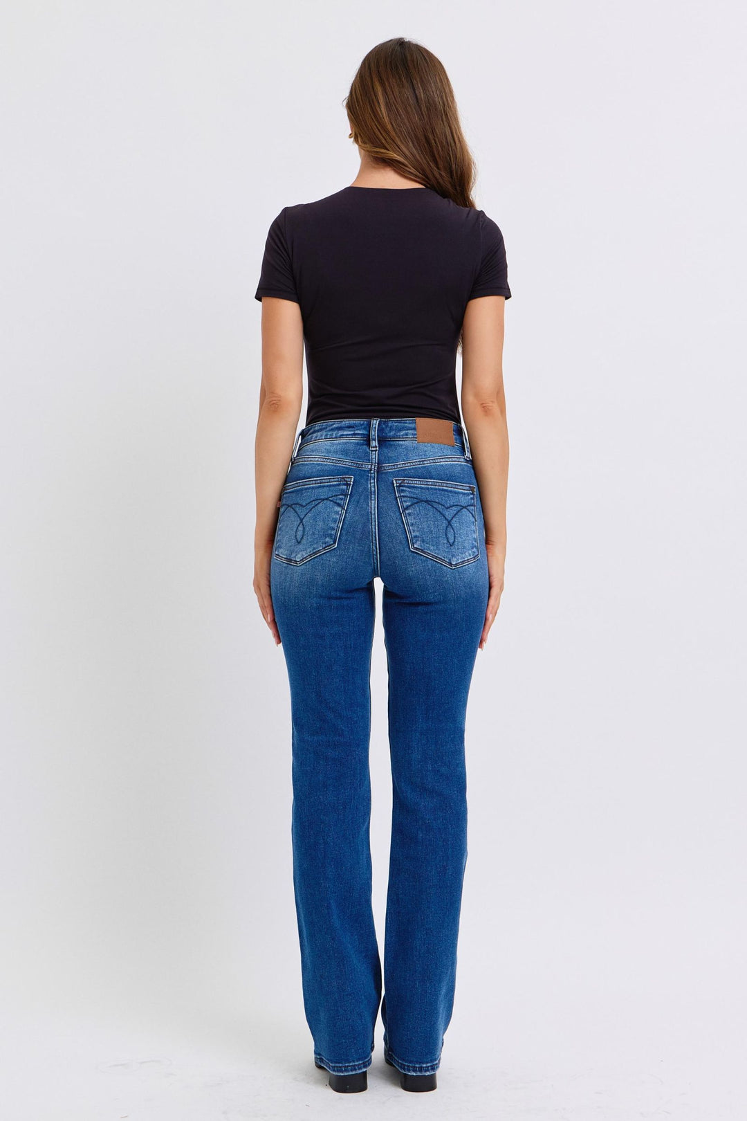 Judy Blue - Mid-Rise Thermal Bootcut Jeans - Inspired Eye Boutique