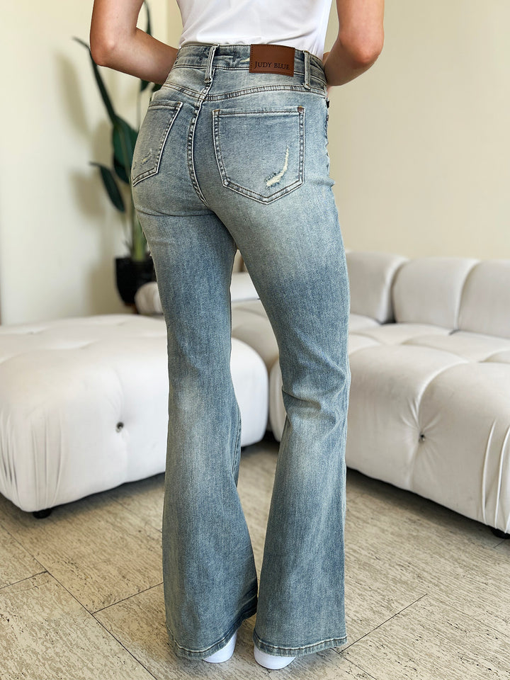 Judy Blue - Mid-Rise Tinted Flare Jeans - Inspired Eye Boutique