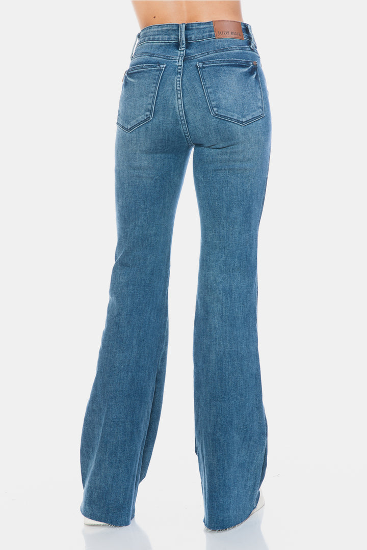 Judy Blue - Mid-Rise Tummy Control Flare Denim Jeans - Inspired Eye Boutique