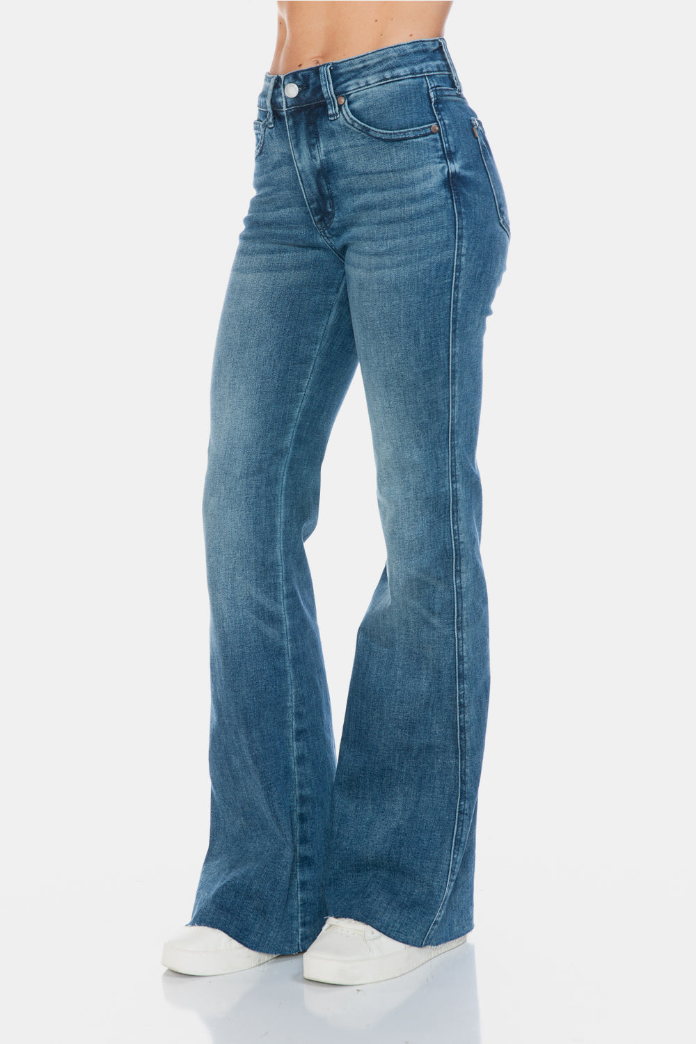 Judy Blue - Mid-Rise Tummy Control Flare Denim Jeans - Inspired Eye Boutique