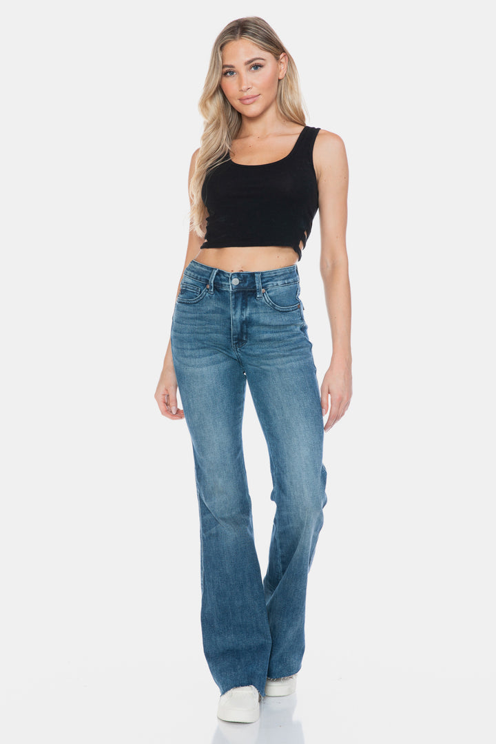 Judy Blue - Mid-Rise Tummy Control Flare Denim Jeans - Inspired Eye Boutique