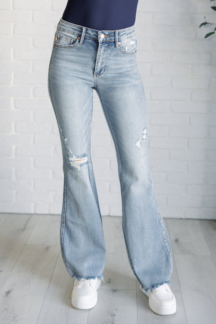 Judy Blue - Mid-Rise Tummy Control Flare Jeans - Inspired Eye Boutique