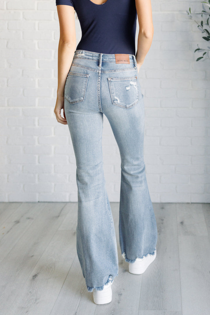 Judy Blue - Mid-Rise Tummy Control Flare Jeans - Inspired Eye Boutique