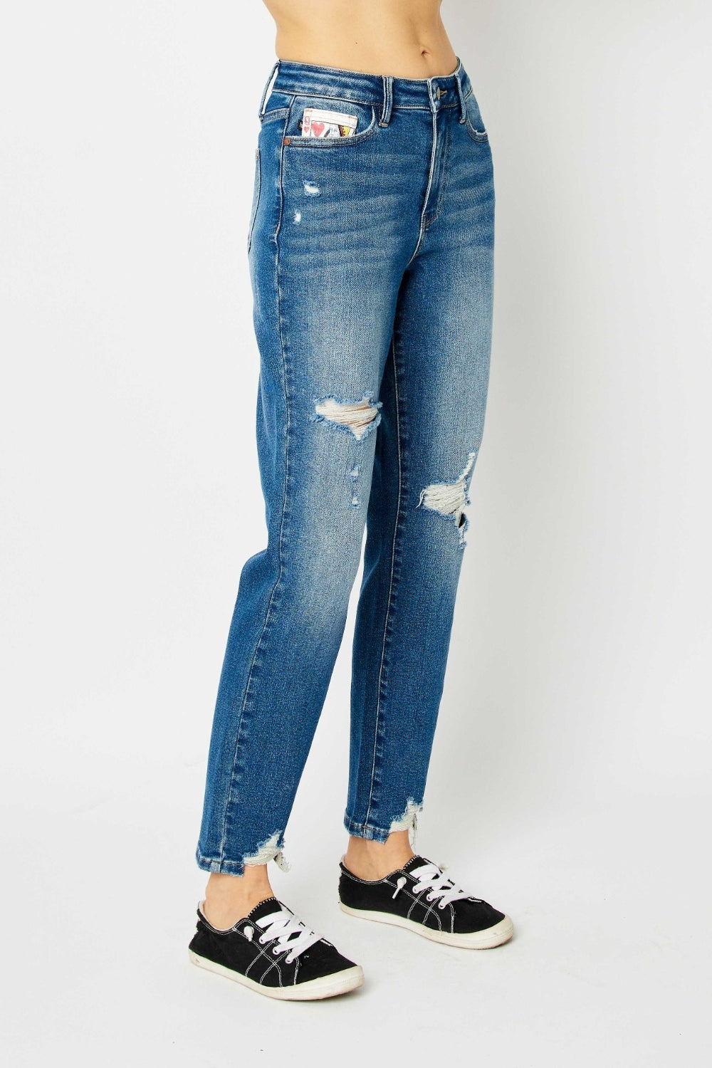 Judy Blue - Queen of Hearts Boyfriend Jeans - Inspired Eye Boutique