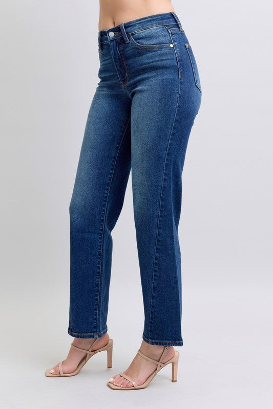 Judy Blue - Side Seam Detail Straight Leg Jeans - Inspired Eye Boutique