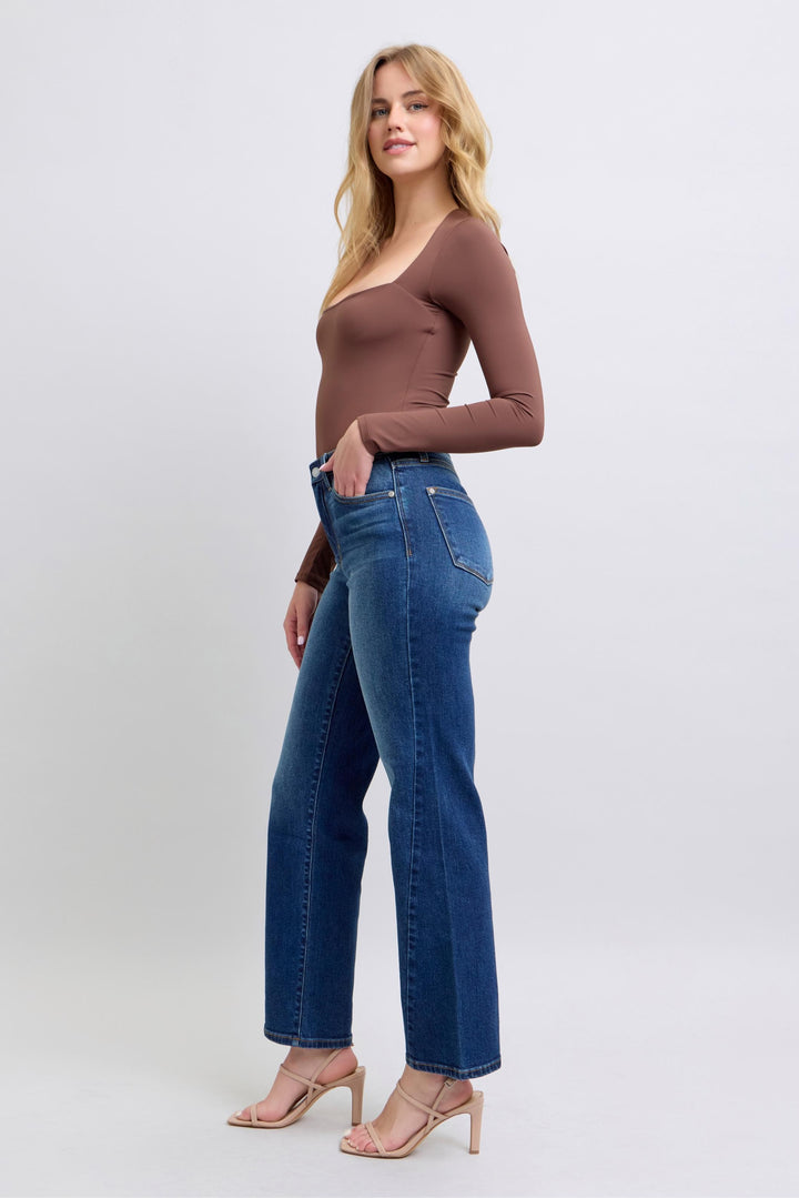 Judy Blue - Side Seam Detail Straight Leg Jeans - Inspired Eye Boutique