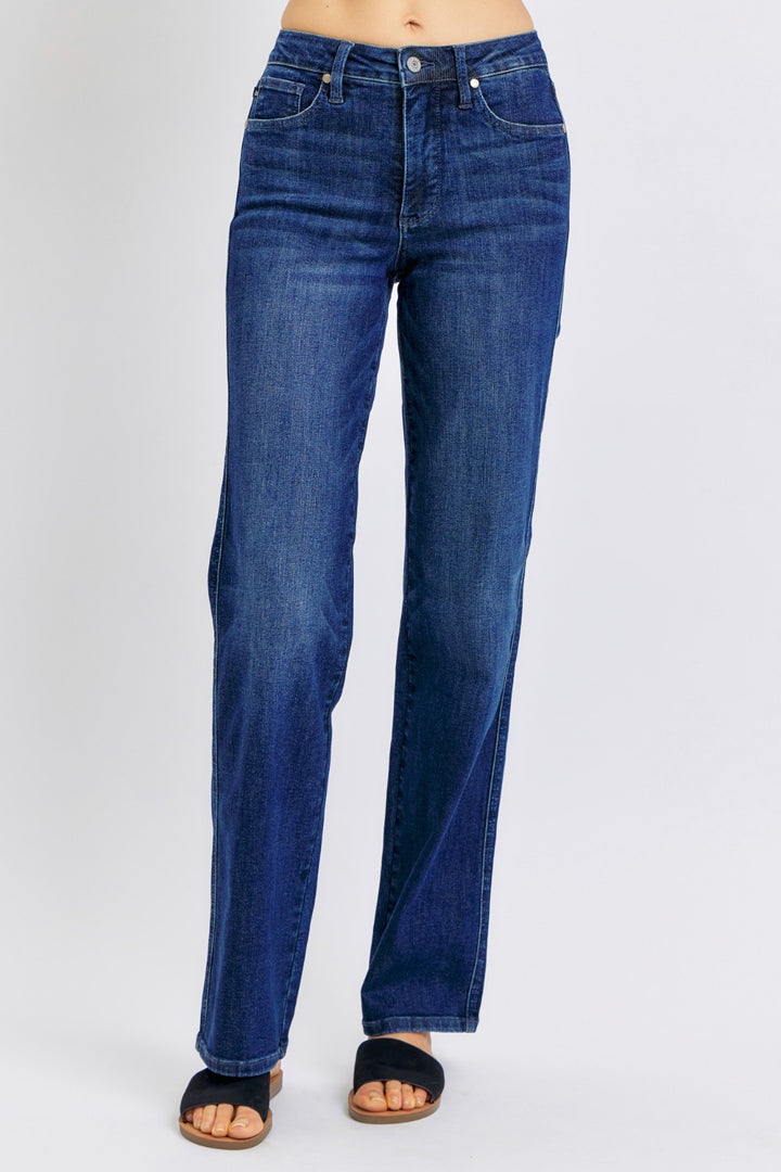 Judy Blue - Straight Leg Dark Wash Jeans - Inspired Eye Boutique