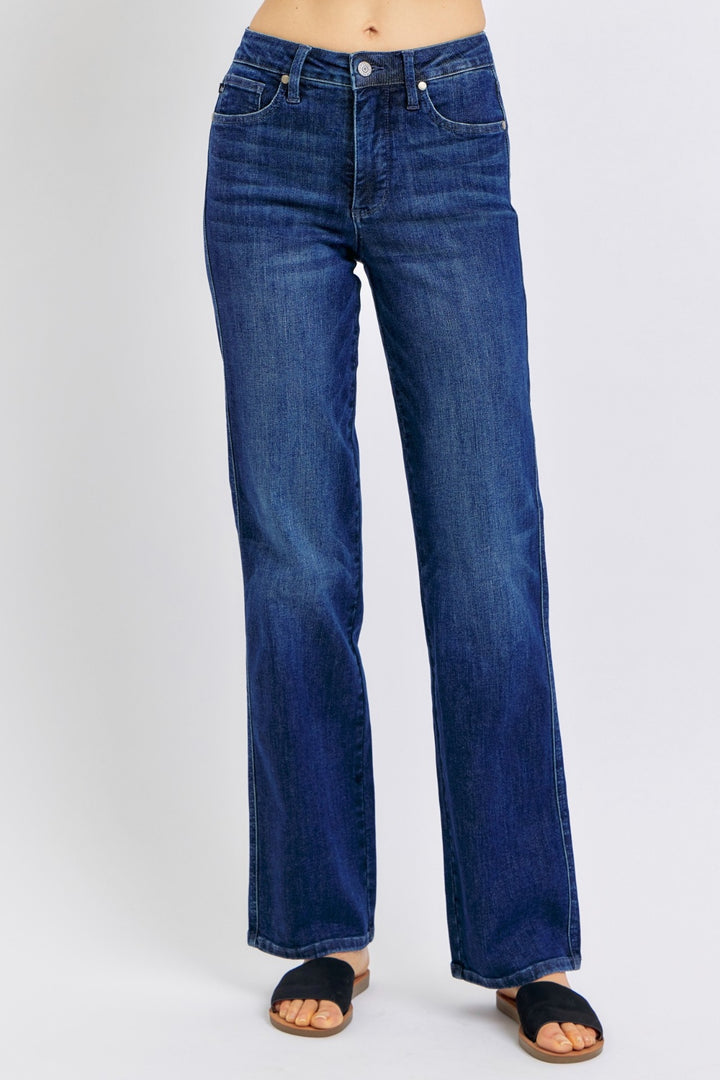 Judy Blue - Straight Leg Dark Wash Jeans - Inspired Eye Boutique