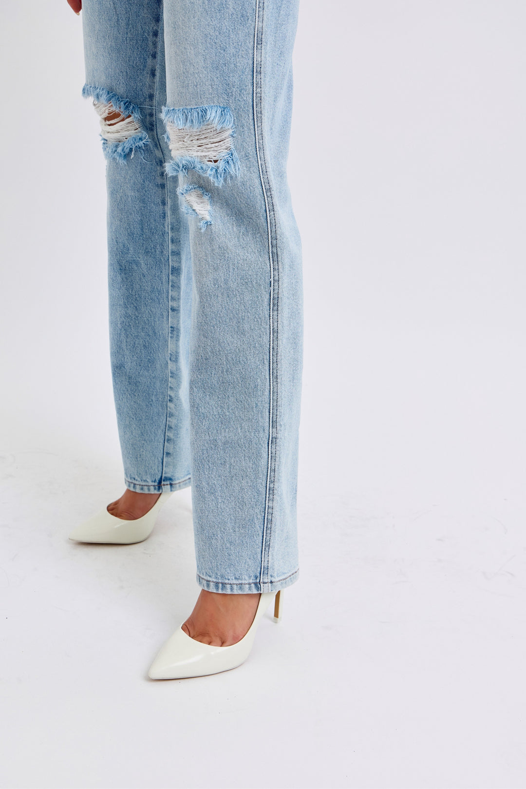 Judy Blue - Straight Leg Rigid Magic Destroyed Jeans - Inspired Eye Boutique