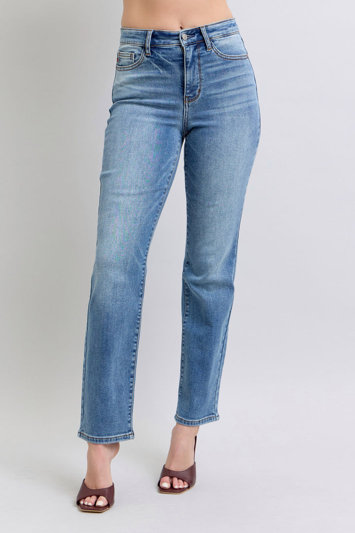 Judy Blue - Thermal Straight Leg Jeans - Inspired Eye Boutique