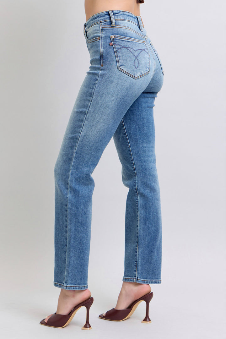 Judy Blue - Thermal Straight Leg Jeans - Inspired Eye Boutique