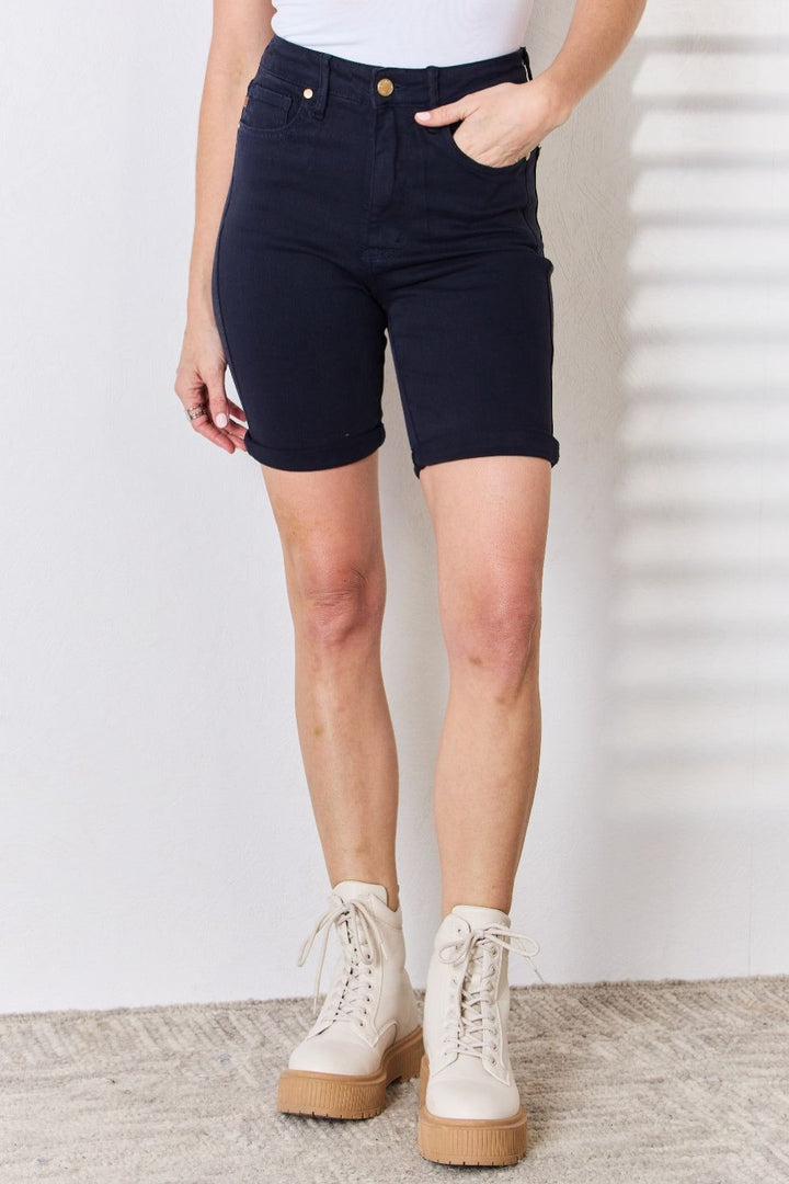 Judy Blue Tummy Control Bermuda Shorts - Inspired Eye Boutique