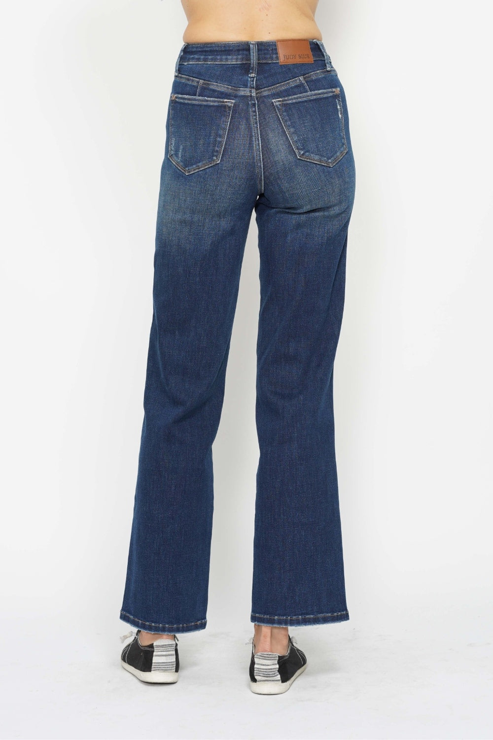 Judy Blue - Tummy Control Straight Leg Jeans - Dark Wash - Inspired Eye Boutique