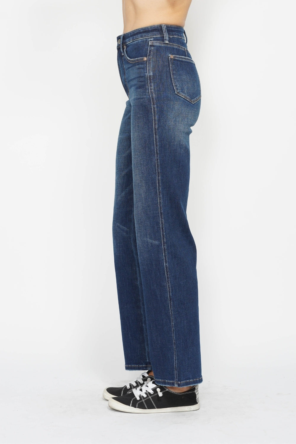 Judy Blue - Tummy Control Straight Leg Jeans - Dark Wash - Inspired Eye Boutique