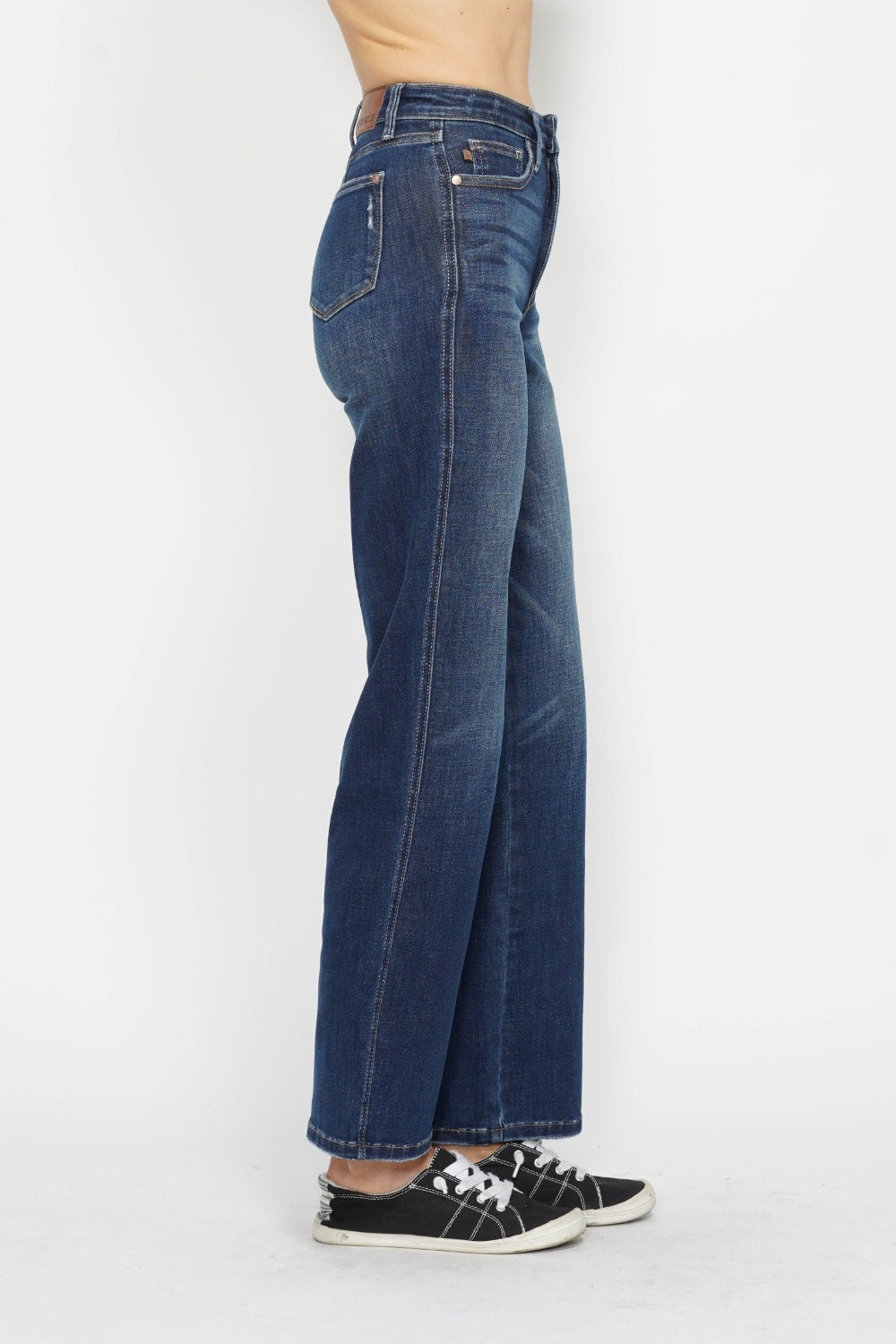 Judy Blue - Tummy Control Straight Leg Jeans - Dark Wash - Inspired Eye Boutique