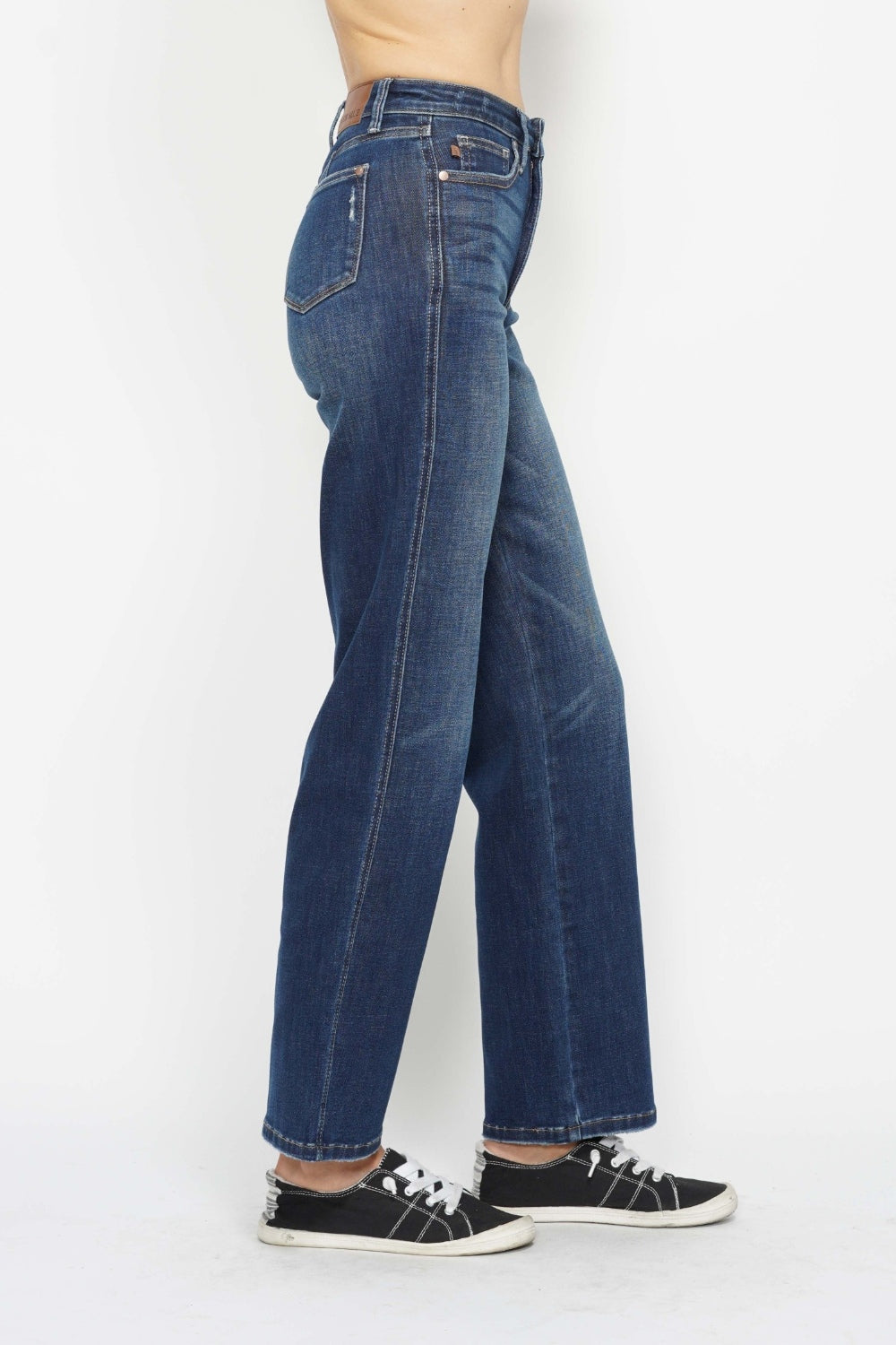 Judy Blue - Tummy Control Straight Leg Jeans - Dark Wash - Inspired Eye Boutique