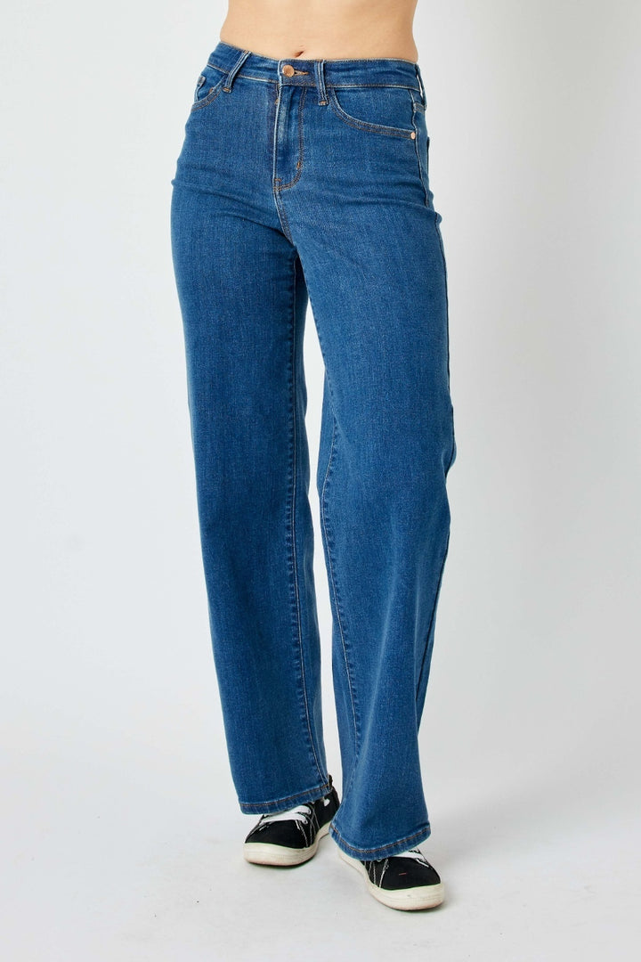 Judy Blue - Vintage Wash Wide Leg Jeans