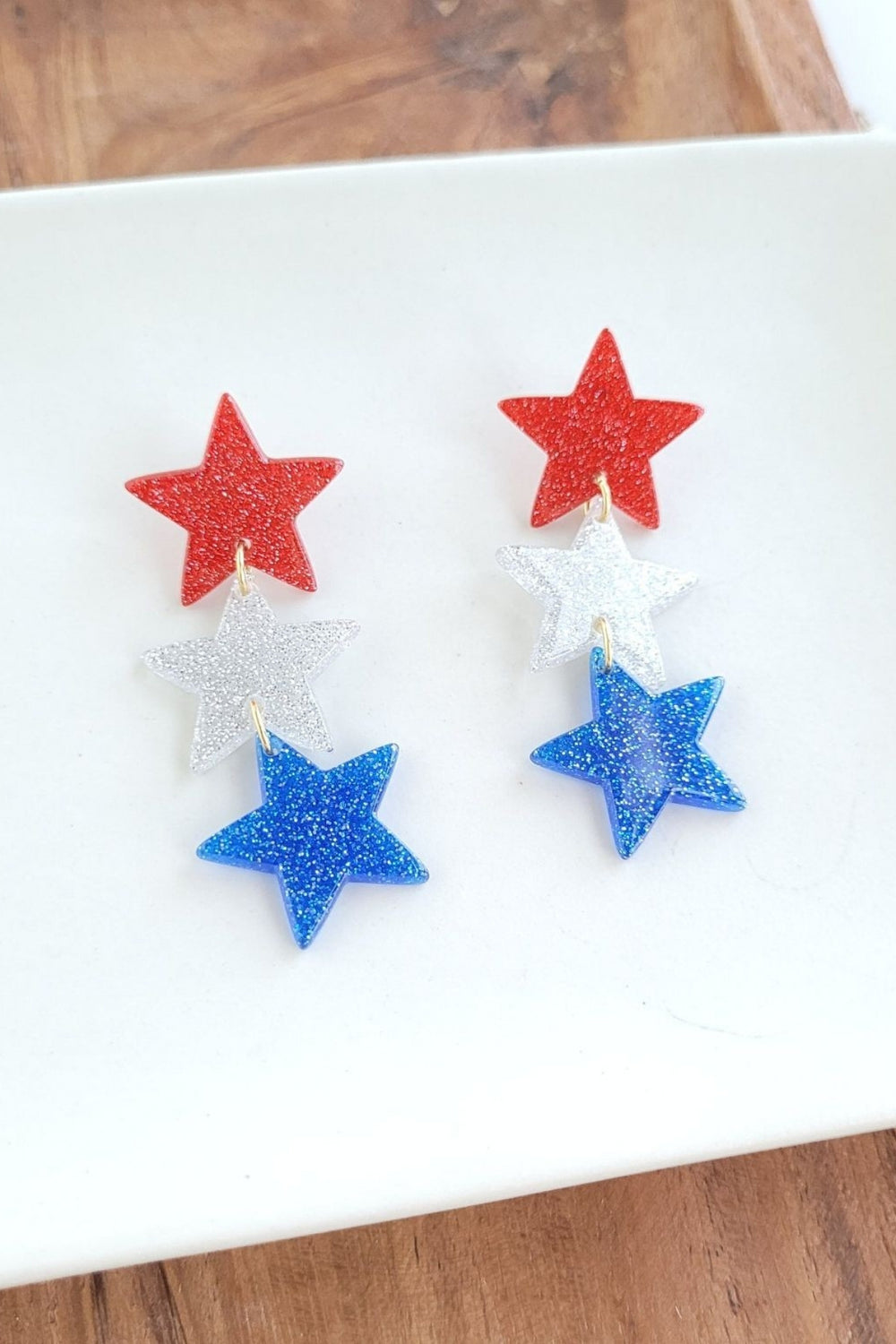 July 4th Star Sparkle Dangle Earrings - Inspired Eye Boutique