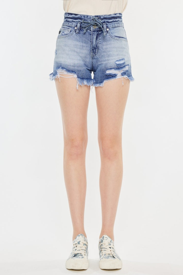 KanCan Belted Denim Shorts - Inspired Eye Boutique