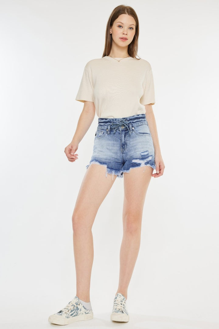 KanCan Belted Denim Shorts - Inspired Eye Boutique