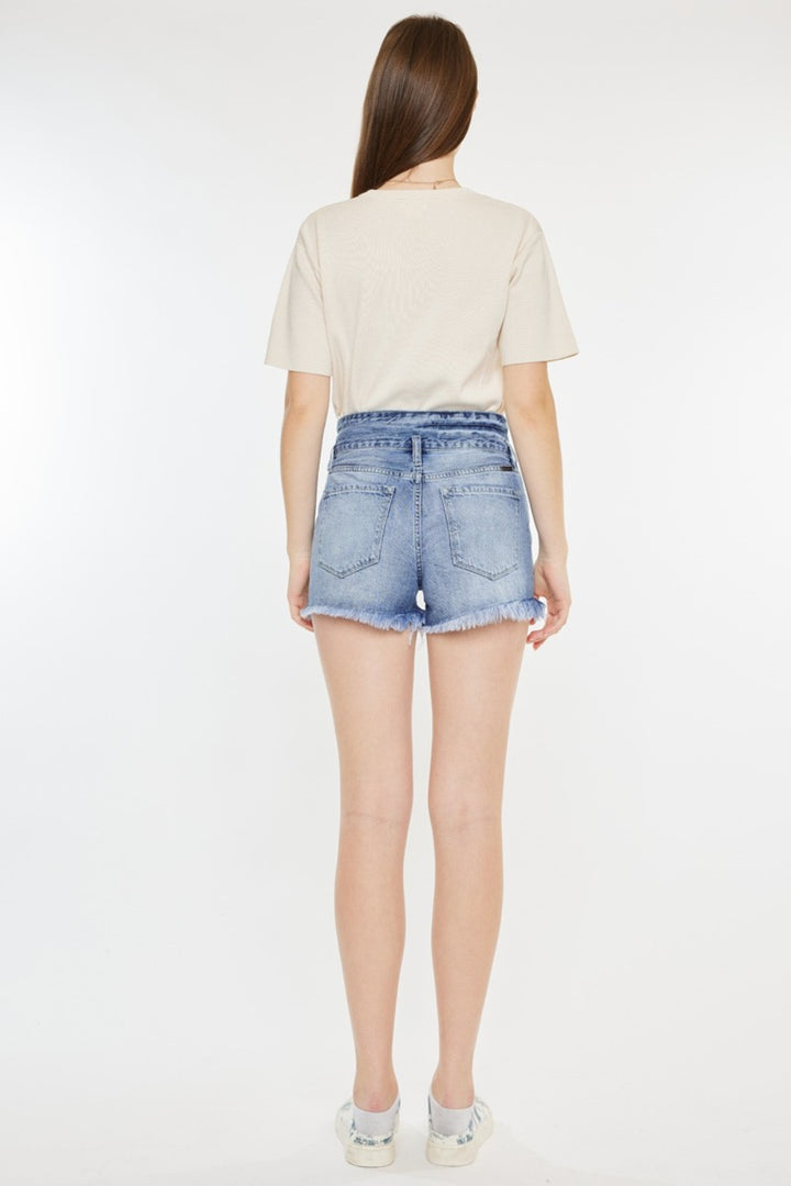 KanCan Belted Denim Shorts - Inspired Eye Boutique