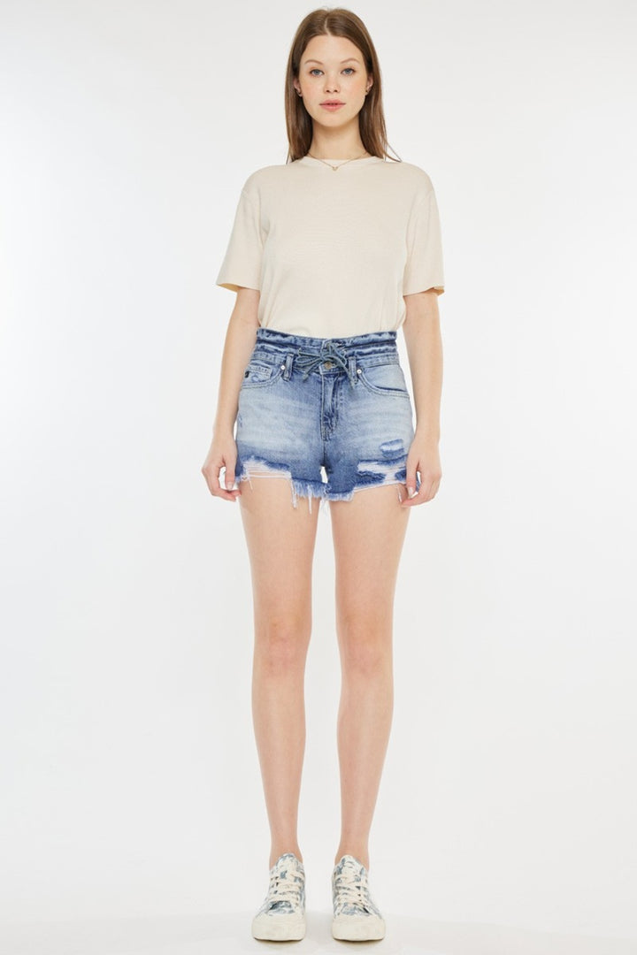 KanCan Belted Denim Shorts - Inspired Eye Boutique