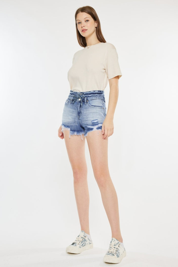 KanCan Belted Denim Shorts - Inspired Eye Boutique