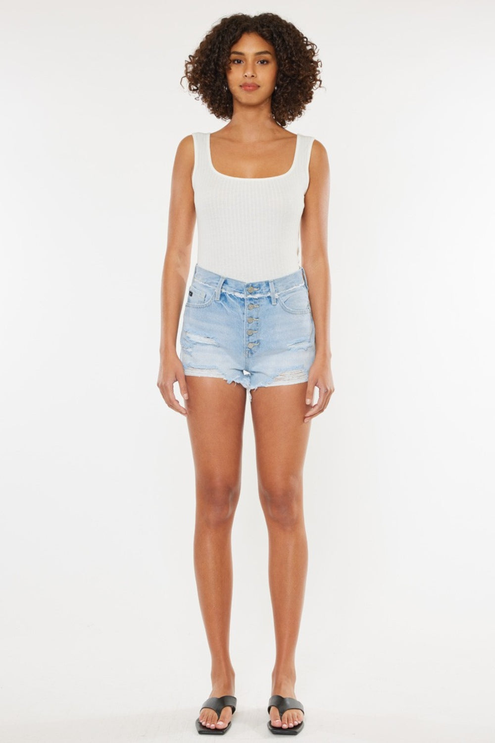 Kancan Button Fly Denim Shorts - Inspired Eye Boutique