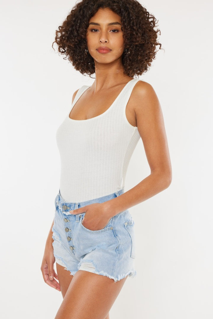 Kancan Button Fly Denim Shorts - Inspired Eye Boutique