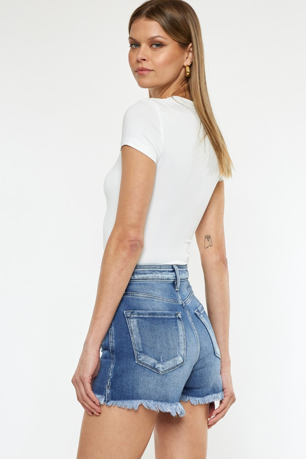 Kancan - Button Fly High Rise Denim Shorts - Inspired Eye Boutique