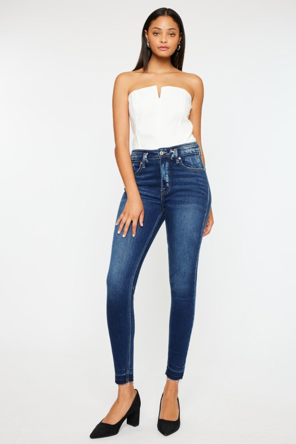 KanCan - Dark Wash Ankle Length Skinny Fit Jeans - Inspired Eye Boutique