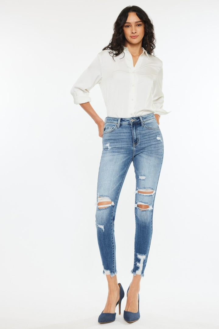 KanCan - Destroyed Ankle Skinny Jeans - Inspired Eye Boutique