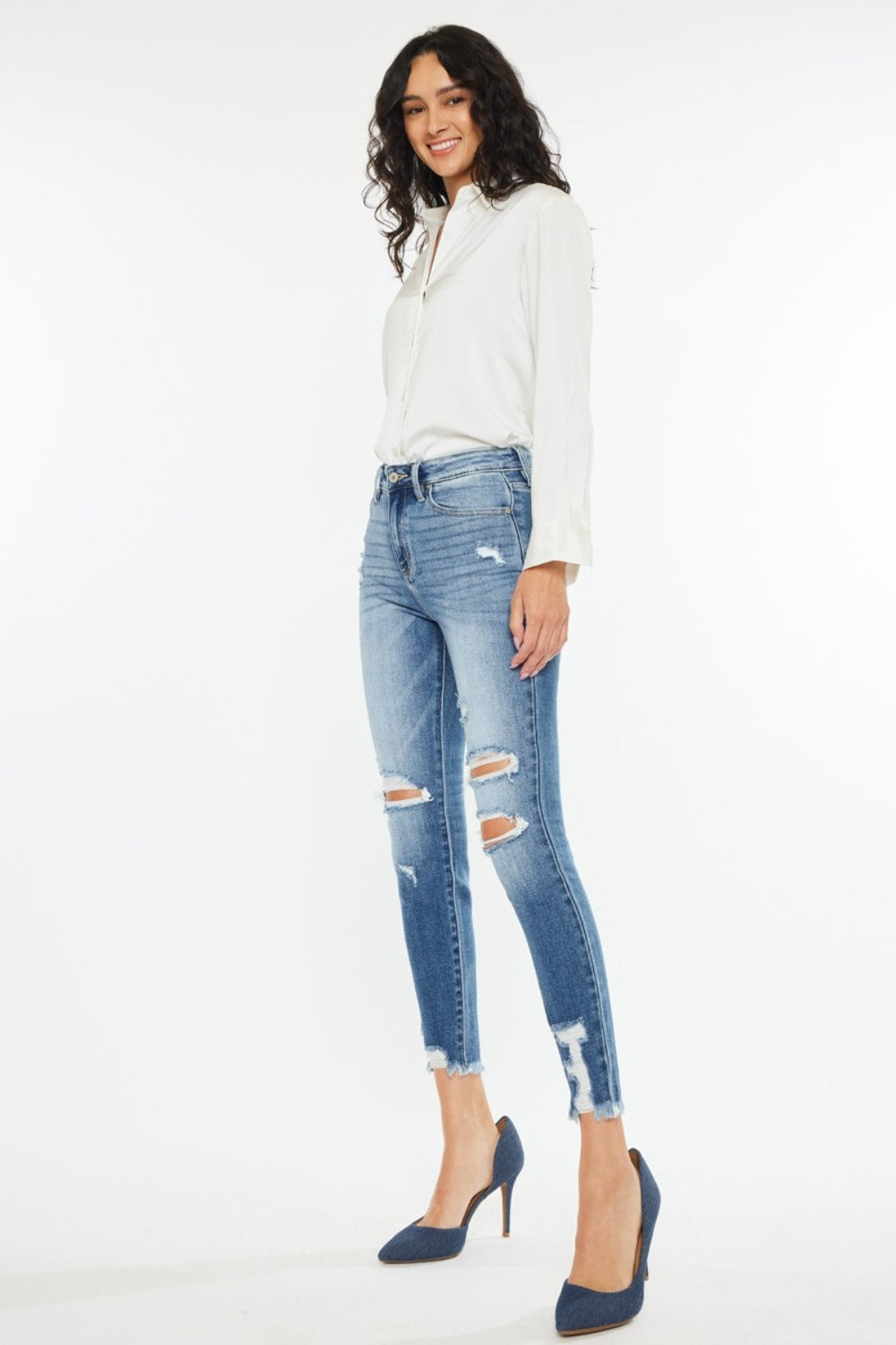 KanCan - Destroyed Ankle Skinny Jeans - Inspired Eye Boutique