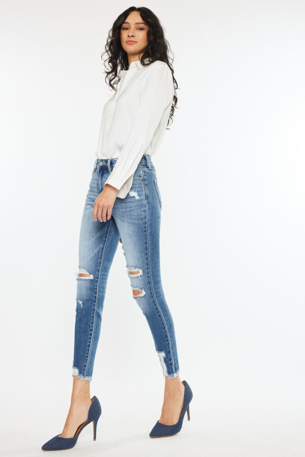 KanCan - Destroyed Ankle Skinny Jeans - Inspired Eye Boutique