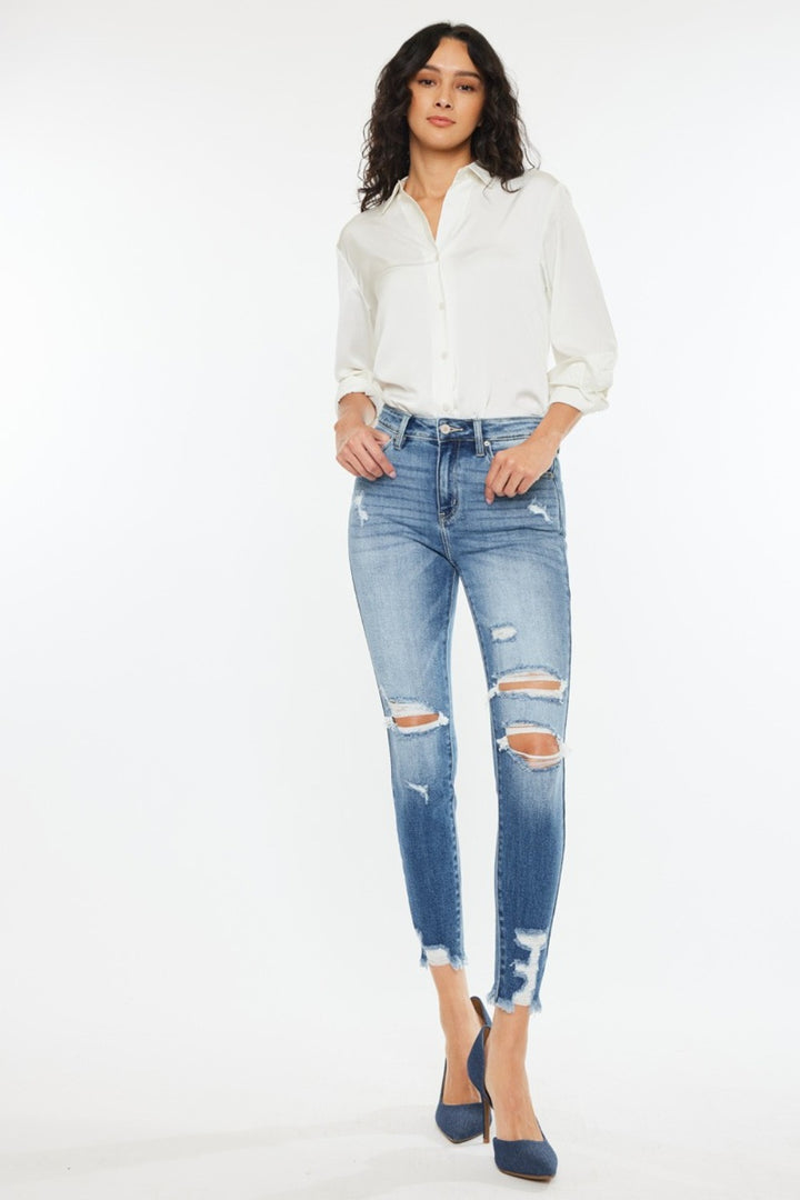 KanCan - Destroyed Ankle Skinny Jeans - Inspired Eye Boutique