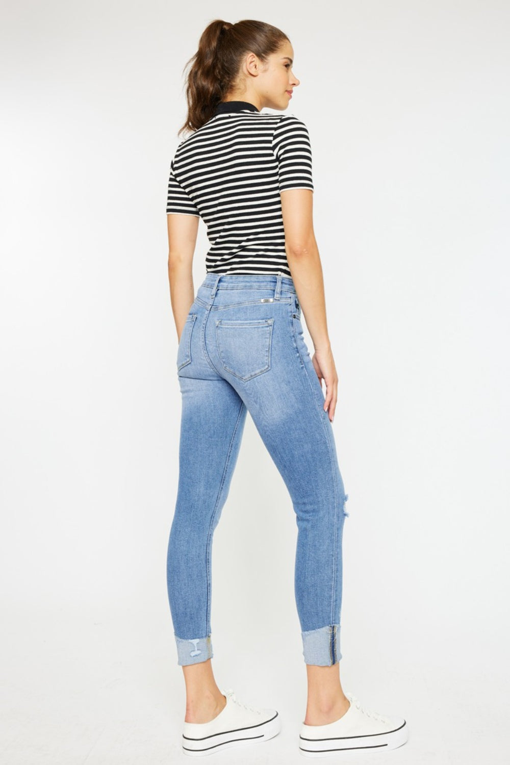 KanCan - Button Fly Distressed Skinny Jeans - Inspired Eye Boutique