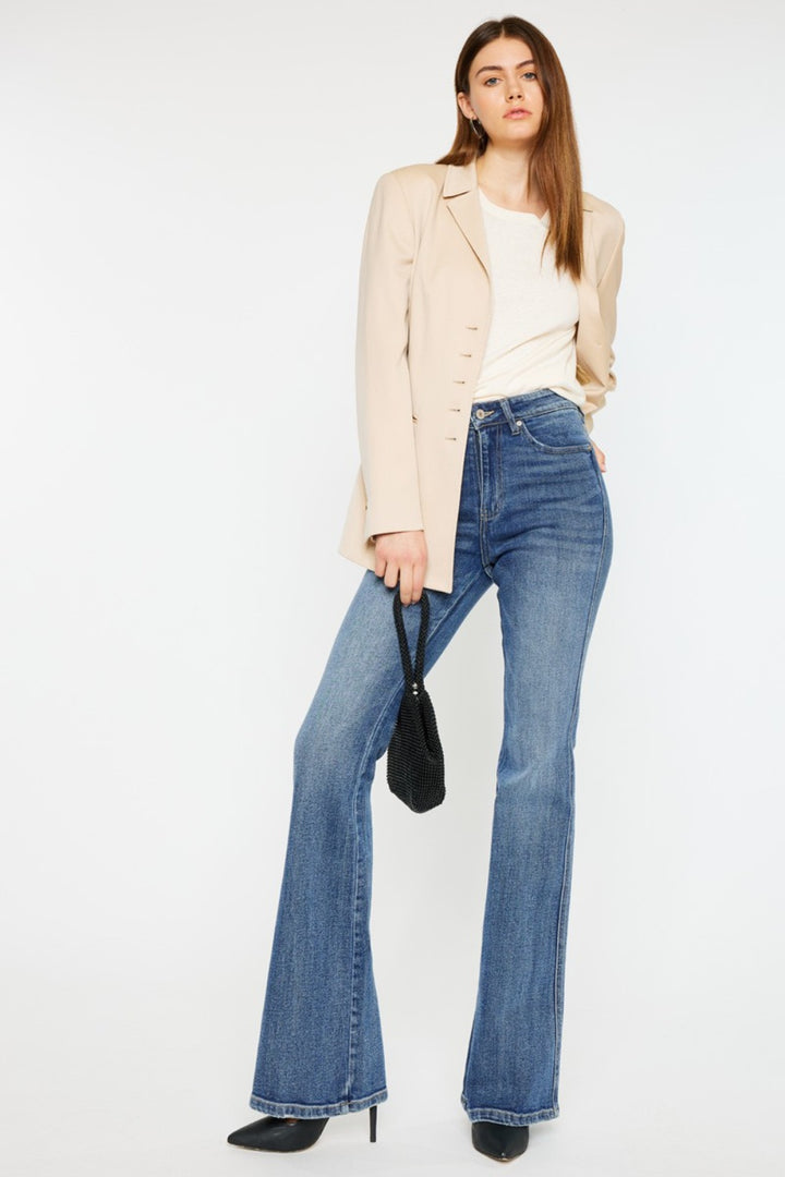 KanCan Flare Jeans - High Rise - Medium Wash - Inspired Eye Boutique