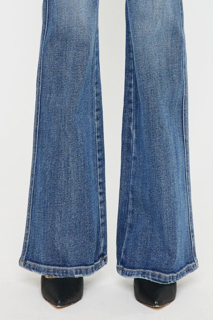 KanCan Flare Jeans - High Rise - Medium Wash - Inspired Eye Boutique