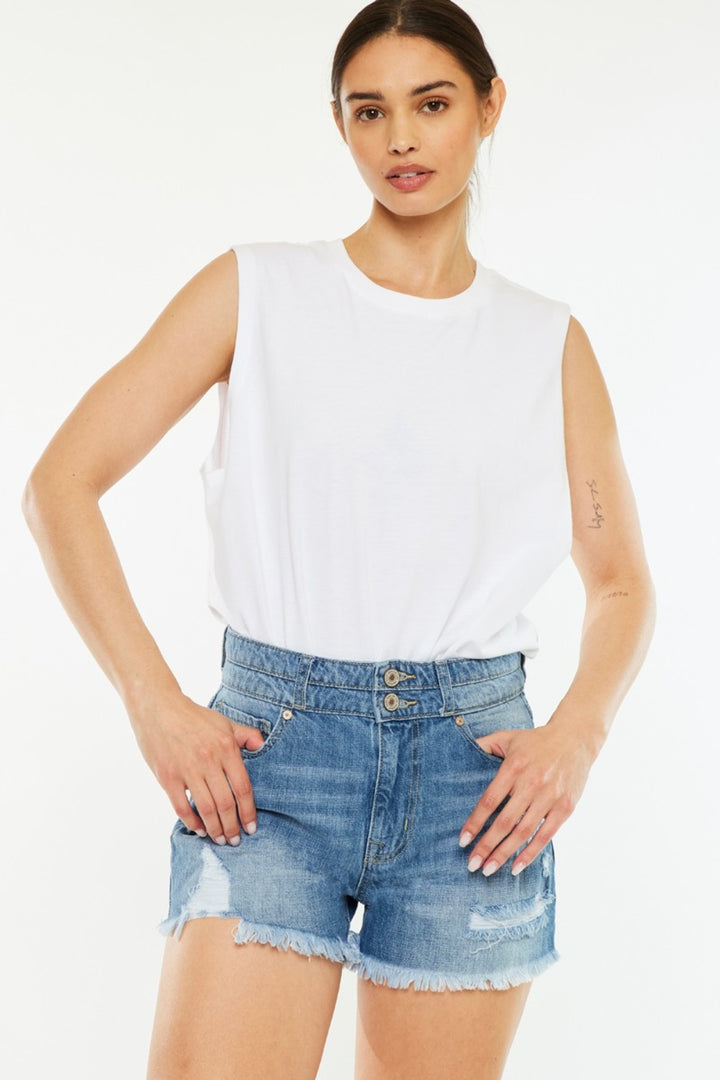 KanCan Frayed Mom Shorts - Inspired Eye Boutique