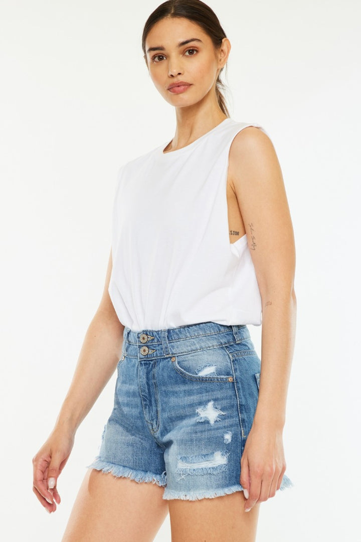 KanCan Frayed Mom Shorts - Inspired Eye Boutique