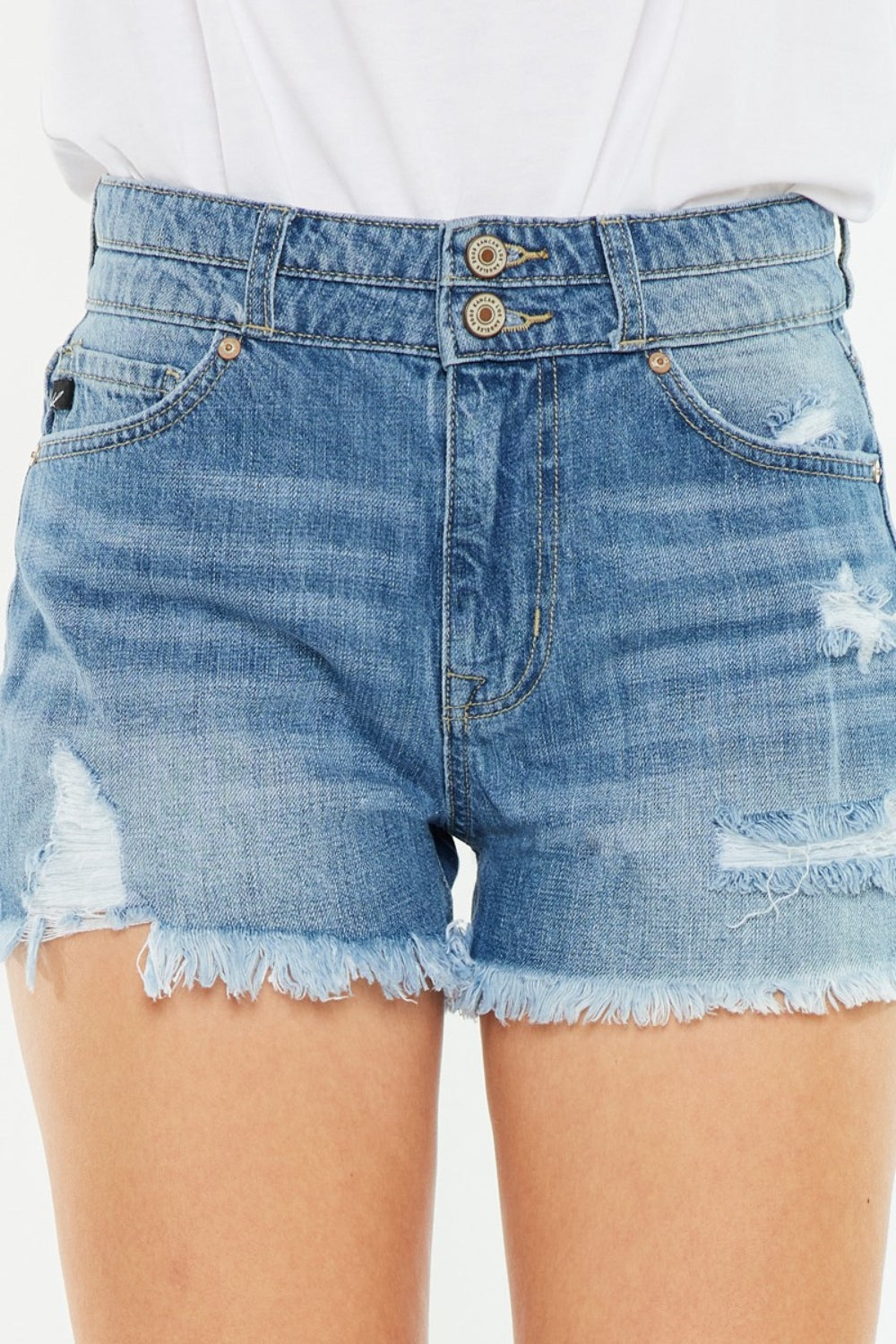 KanCan Frayed Mom Shorts - Inspired Eye Boutique